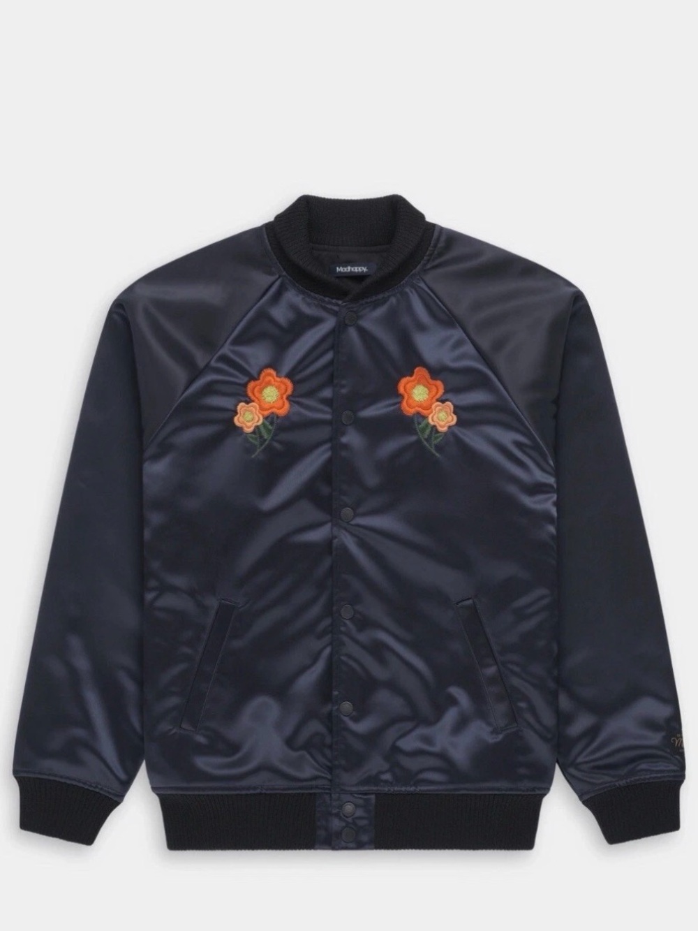 Madhappy Los Angeles Spring Satin Jacket Varsity Midnight Navy X-Large